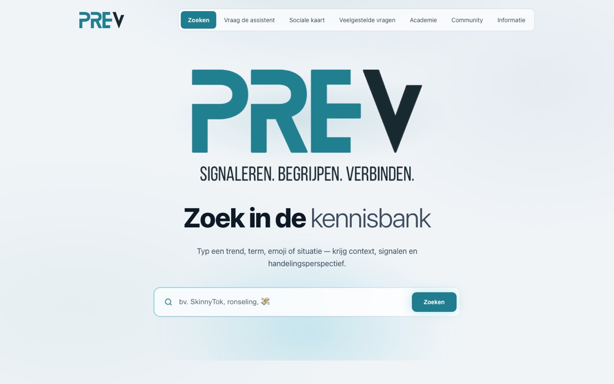 PREV: zoek in de kennisbank op trend, term, emoji of situatie